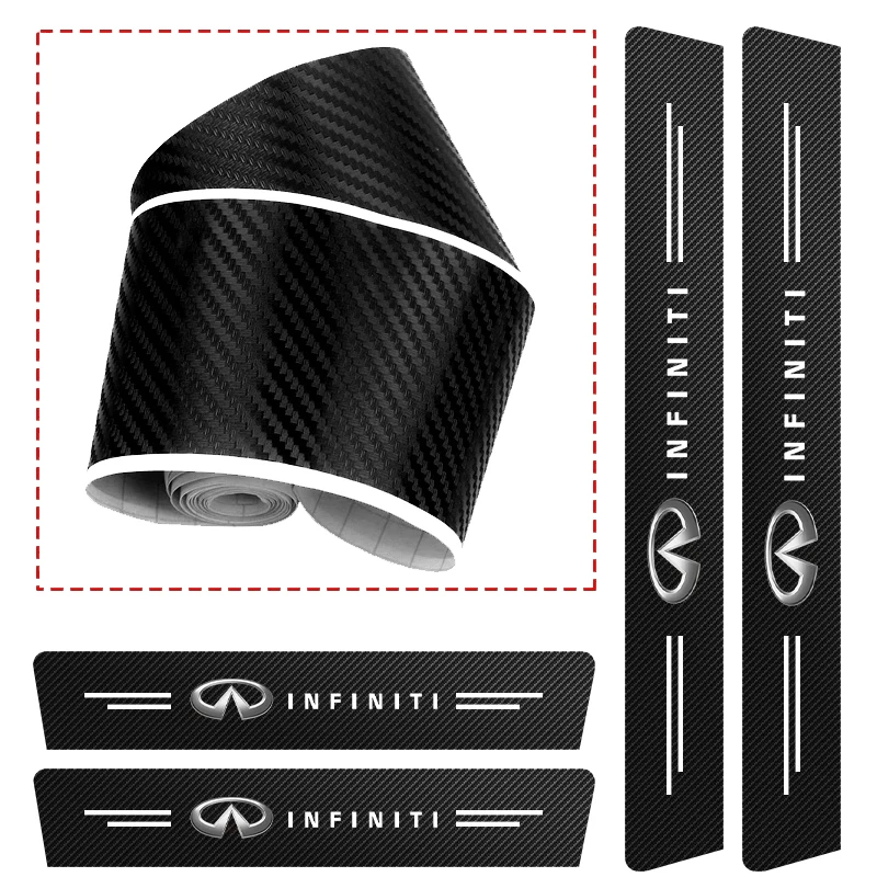 Pegatinas protectoras antiarañazos para el alféizar de la puerta del coche, 5 piezas, para Infiniti Q50, G37, FX30, FX35, Q60, QX50, M37, ESQ, JX35,