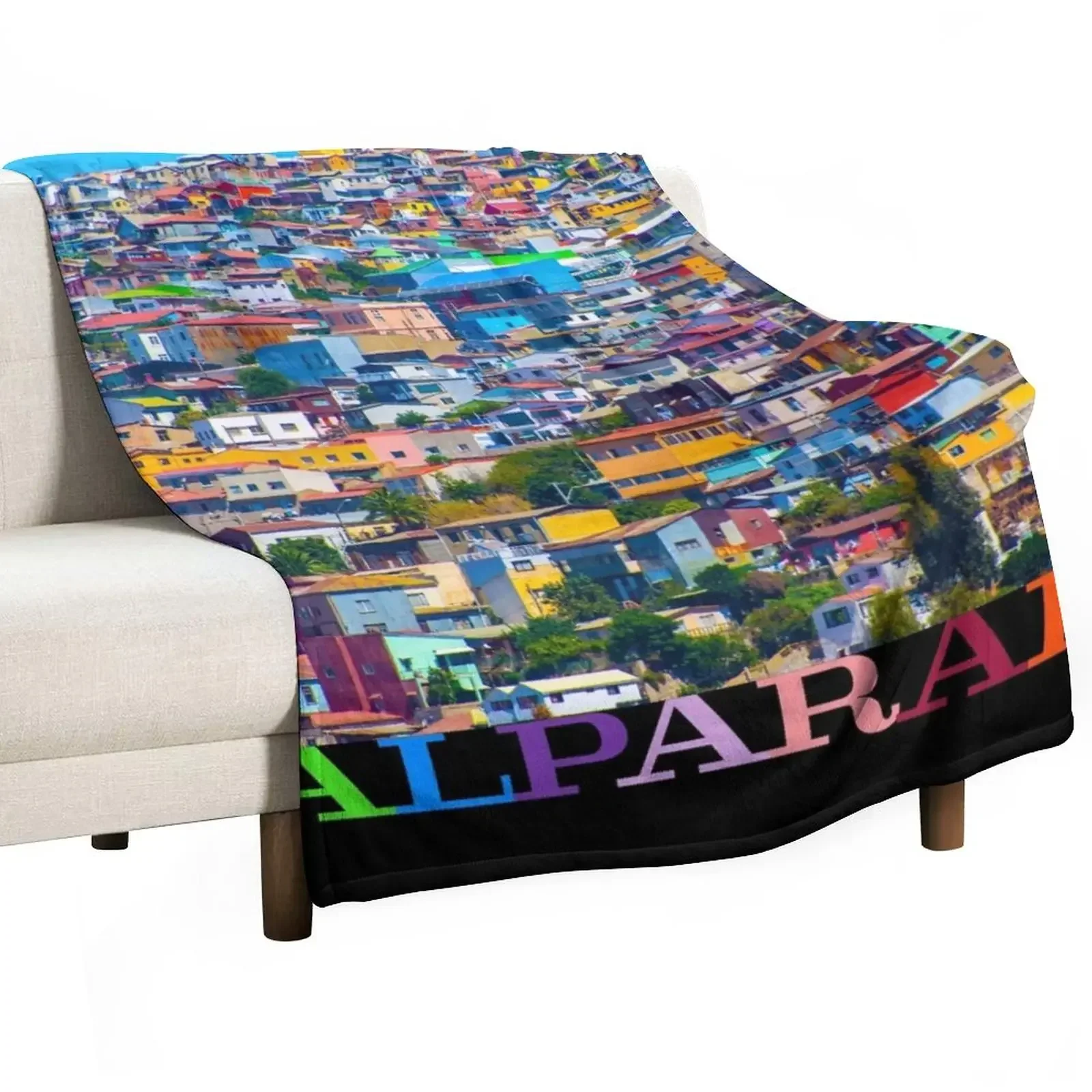 New Valparaiso Travel Poster Throw Blanket Sofas sofa bed Blankets