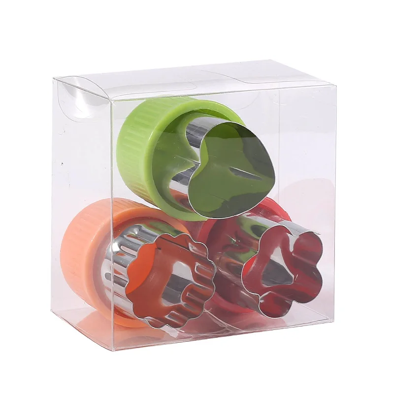Fruit Cutting Tool, Stainless Steel Vegetable Flower Shaped Biscuit Mold, Complete Set of 3 Baking Tools
