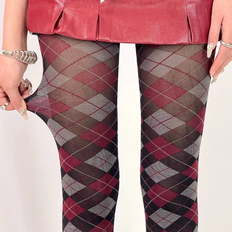 

Колготки в клетку в стиле ретро, винтажные модные колготки JK, леггинсы для похудения, мягкие женские сексуальные чулки до бедра, нижнее белье в японском стиле