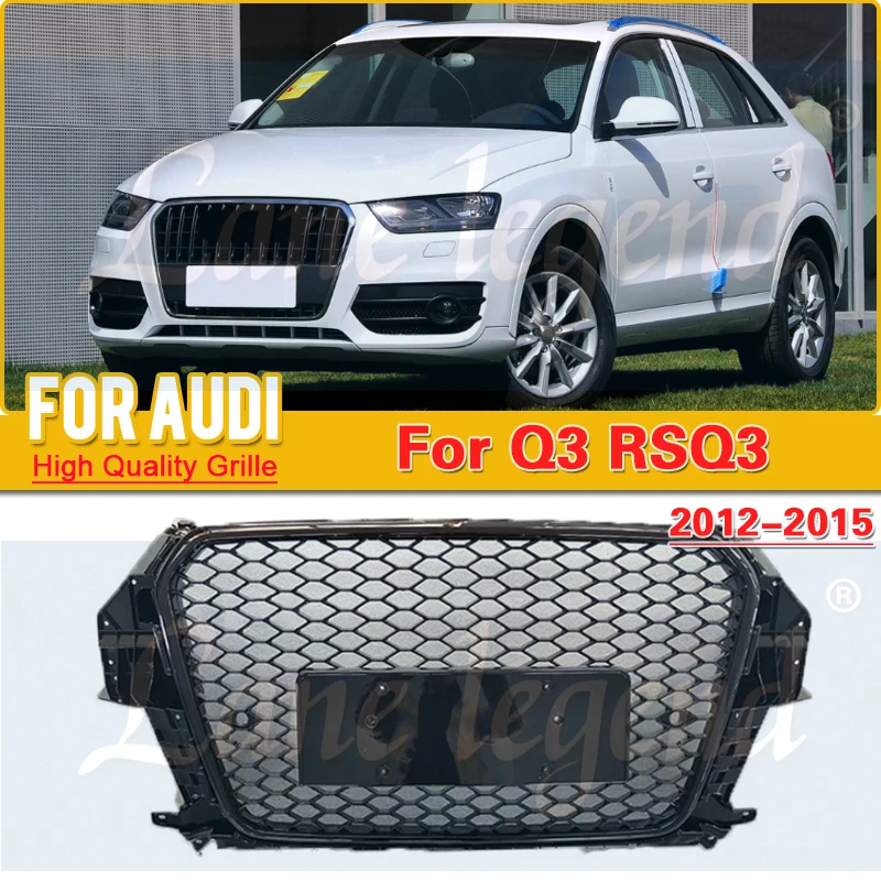 

Modified Auto Grille For Q3 Front Grill For Audi Q3 2012 2013 2014 2015 ABS Racing Grills Front Bumper Grilles Mesh Cover