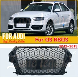 Modified Auto Grille For Q3 Front Grill For Audi Q3 2012 2013 2014 2015 ABS Racing Grills Front Bumper Grilles Mesh Cover