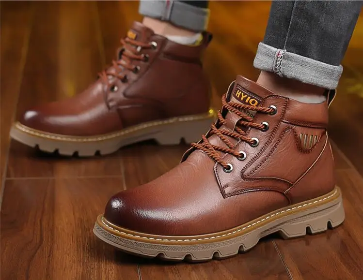 2023 Genuine Leather Snow Boots Wear-resistant Sole Man Boots Warm and Comfortable Winter Walking Warm Men Casual Boots