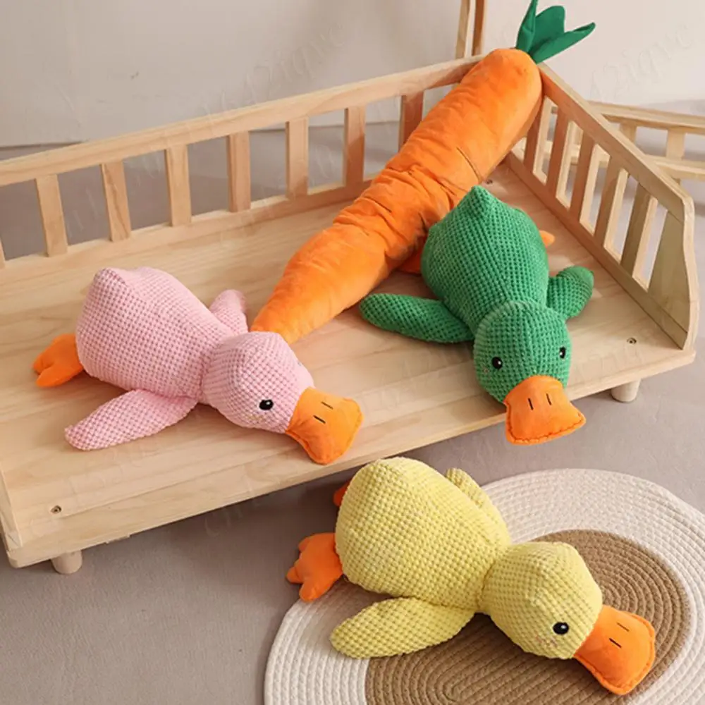 Dog Sleeping Toy Duck Chew Sounding Toy Squeaky Dog Toys for Small Medium Large Dogs Interactive Pet Training Toy Stuffed Toys