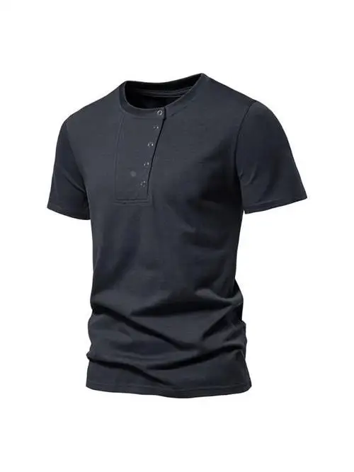 

Button Ne Henley ort Sve Men's T-irt Cotton round Ice Sensation Special Wide Fit Sun Protection Treaent Daily Wear...