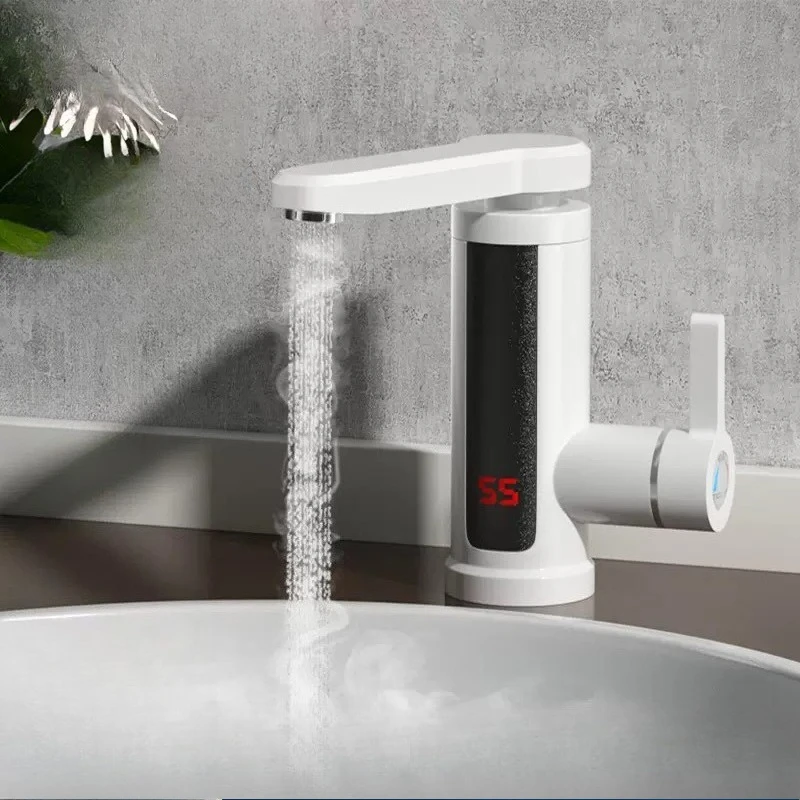 Electric Water Heater 220V Kitchen Faucet Tankless Instant Heating Water Tap Flowing Heated Mixer Digital Display