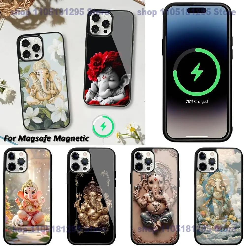 

Hot Ganesh Elephant God Phone Case For iPhone 17,16,15,14,13,12,11,Plus,Pro,Max,Mini Magsafe Magnetic Wireless Charging