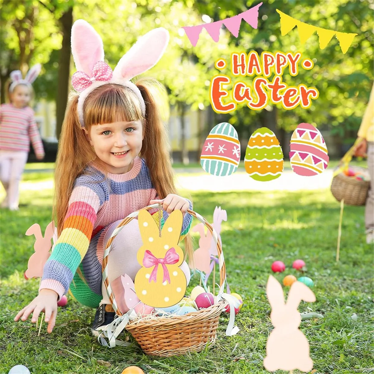 زينة عيد الفصح الخشبية مقاس كبير 7 بوصة للطلاء، JAS #4