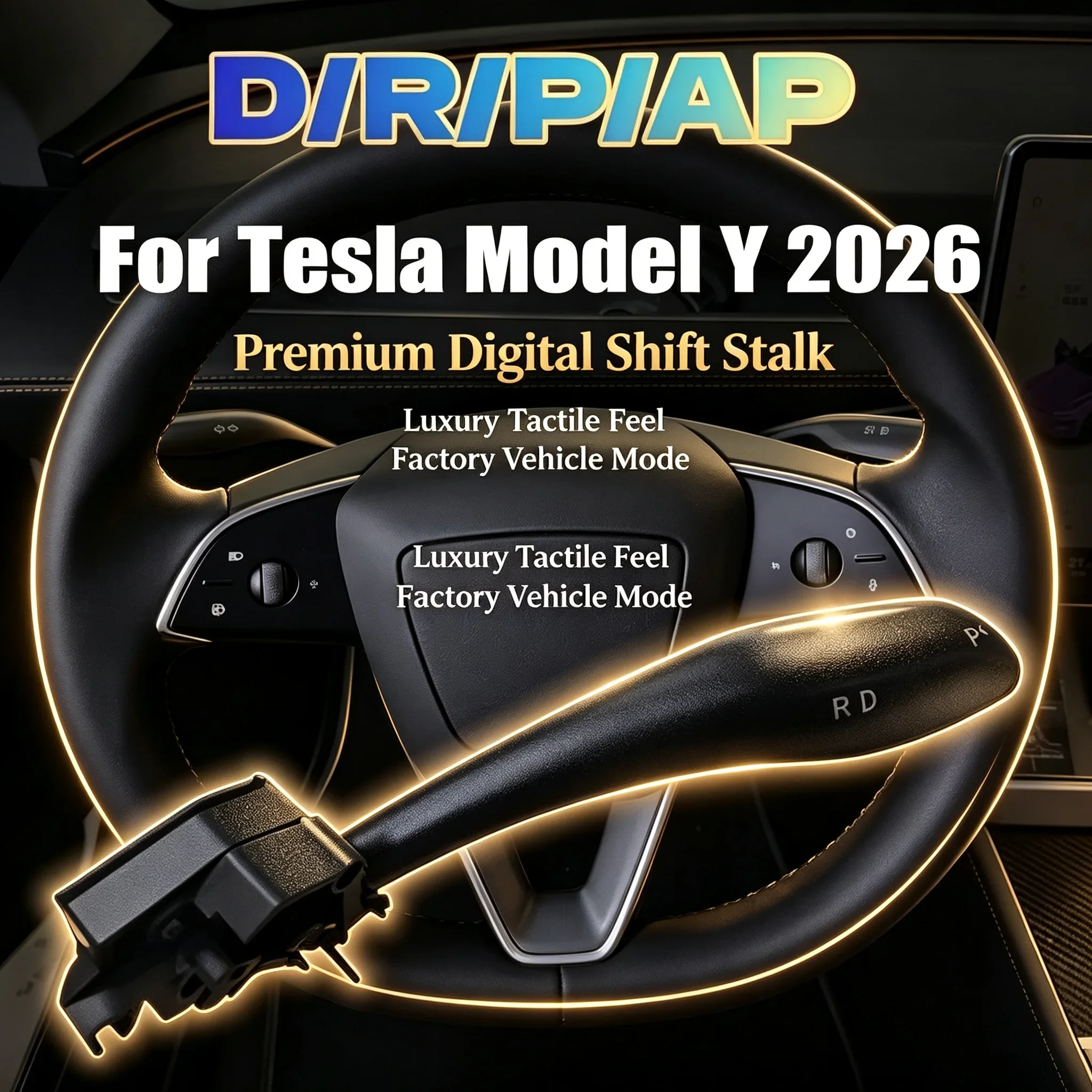 For Tesla 2026 Model Y Juniper Autopilot Indicator Control Stalk Physical Gear Selector DPR Shift Lever Accessories Amagi