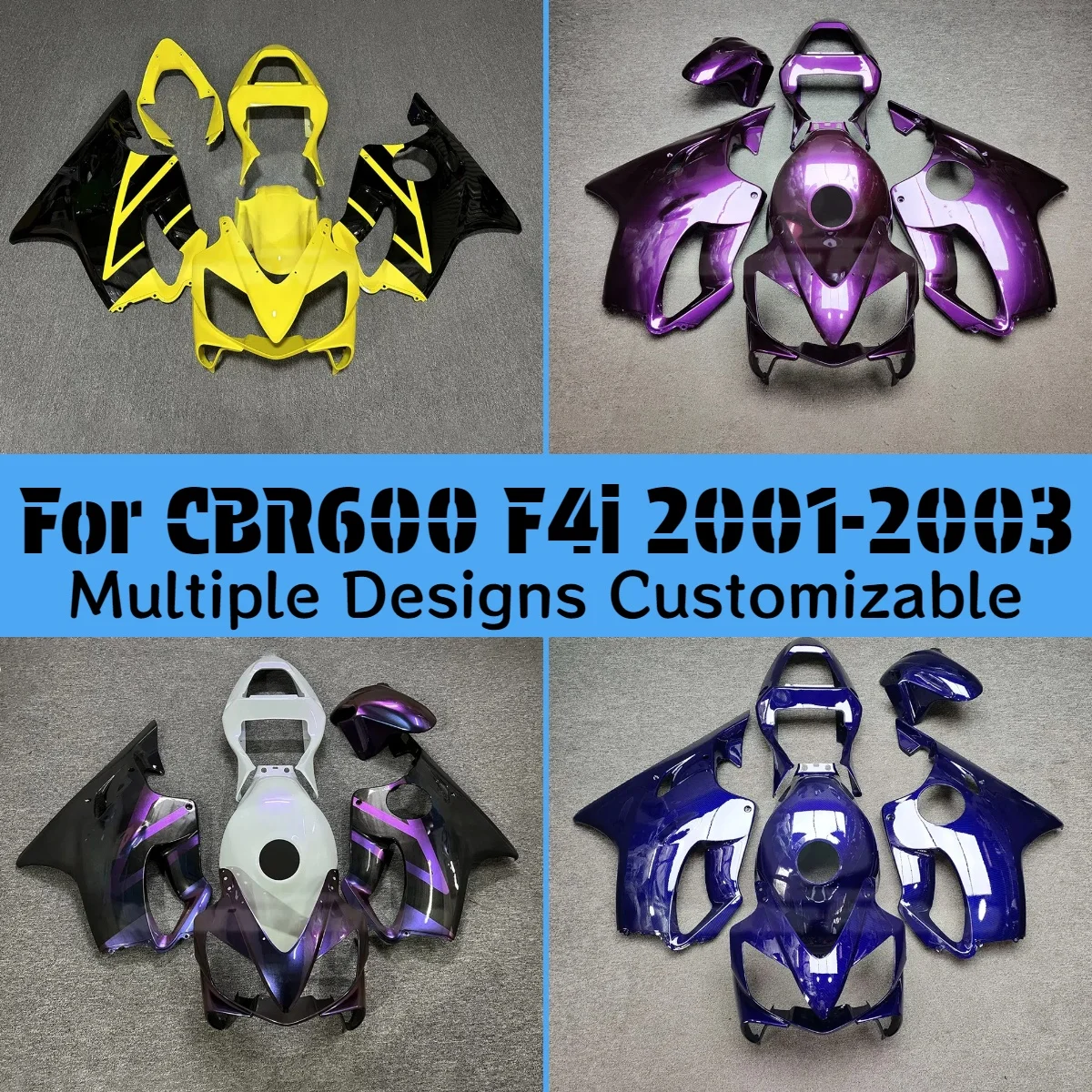 New Motorcycle Fairings for Honda CBR600F4i 2001 2002 2003 ABS Plastic Parts Set Fairing Kit CBR 600 F4i 01 02 03