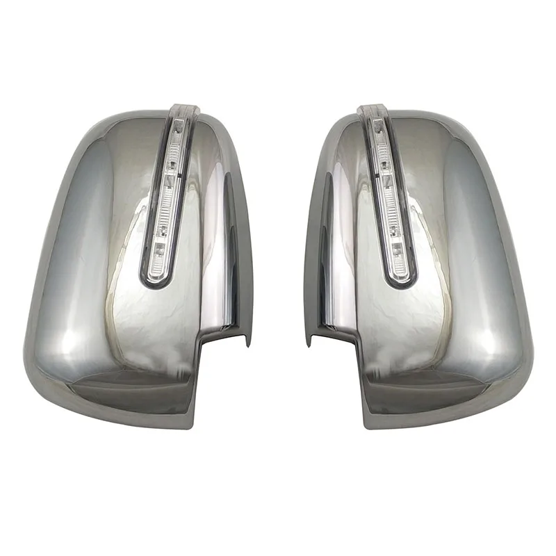 

For Mitsubishi Triton L200 2016-2019 Chrome Side Wing Mirror Cover Overlay With LED Lamp Car Styling Accessories