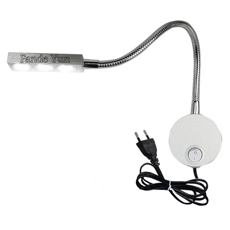 

Серебристый, черный прикроватный гибкий светильник для чтения, зеркало, светильники для макияжа, светодиодные бра, AC85-265V, 3 Вт, светодиодные настенные светильники с гибким шлангом