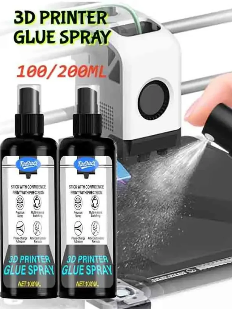 100/200 ml sterke 3D-printerlijmspray geschikt voor PLA, ABS, PETG, TPU-filamenten - vermindert kromtrekken, verbetert de hechting van het bed - afbeelding 2