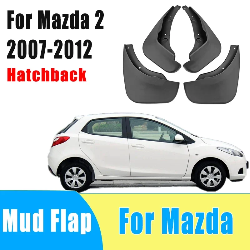 

4pcs Auto Tire Mudguard Waterproof Prevent Mud Splashing Car Mud Flap Fender Trim Accessories For Mazda 2 Hatchback 2007-2012