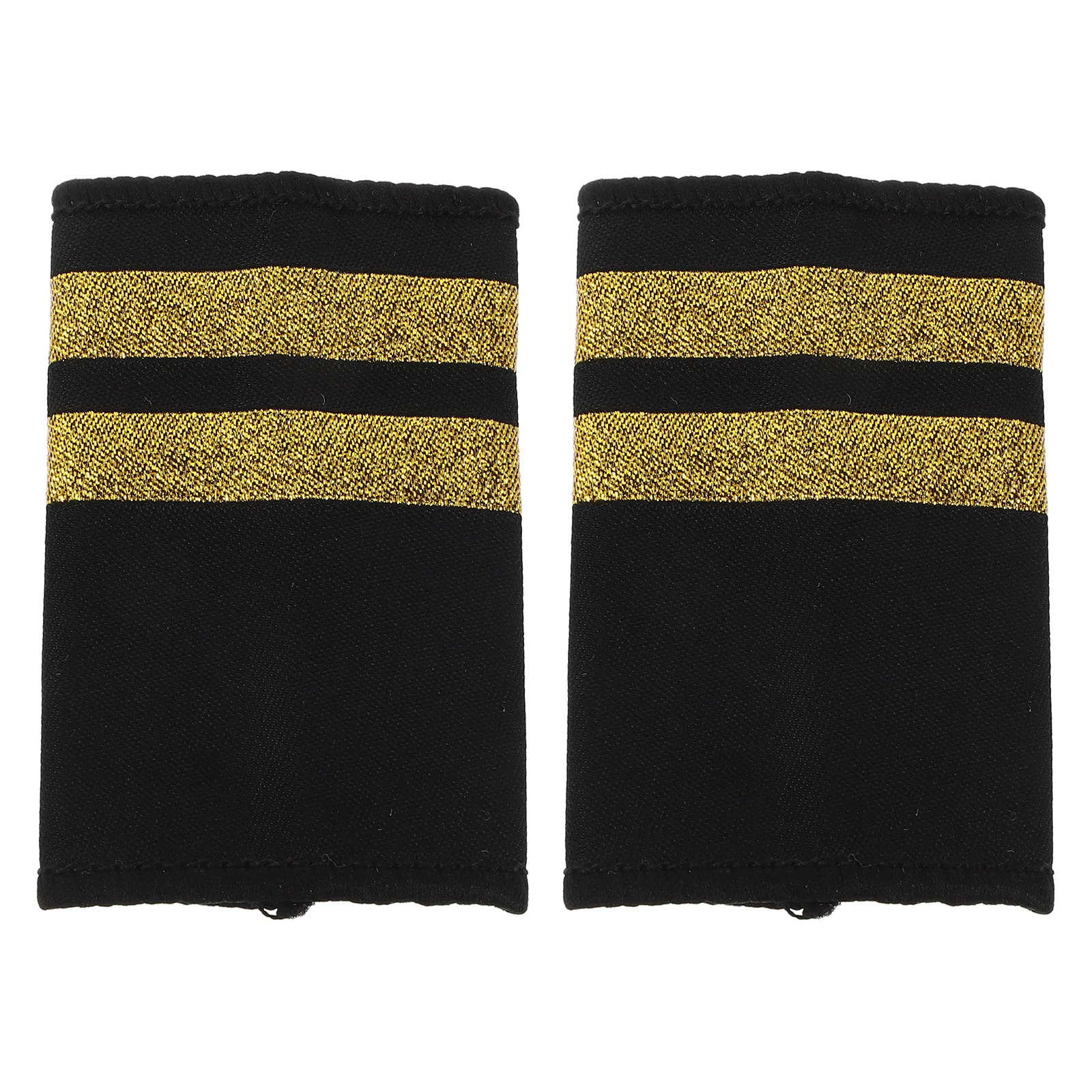 

1Pair Pilot Shoulder Boards Professional Aviation Epaulets Two Bars Captain Uniform Accessories for Cosplay Stage