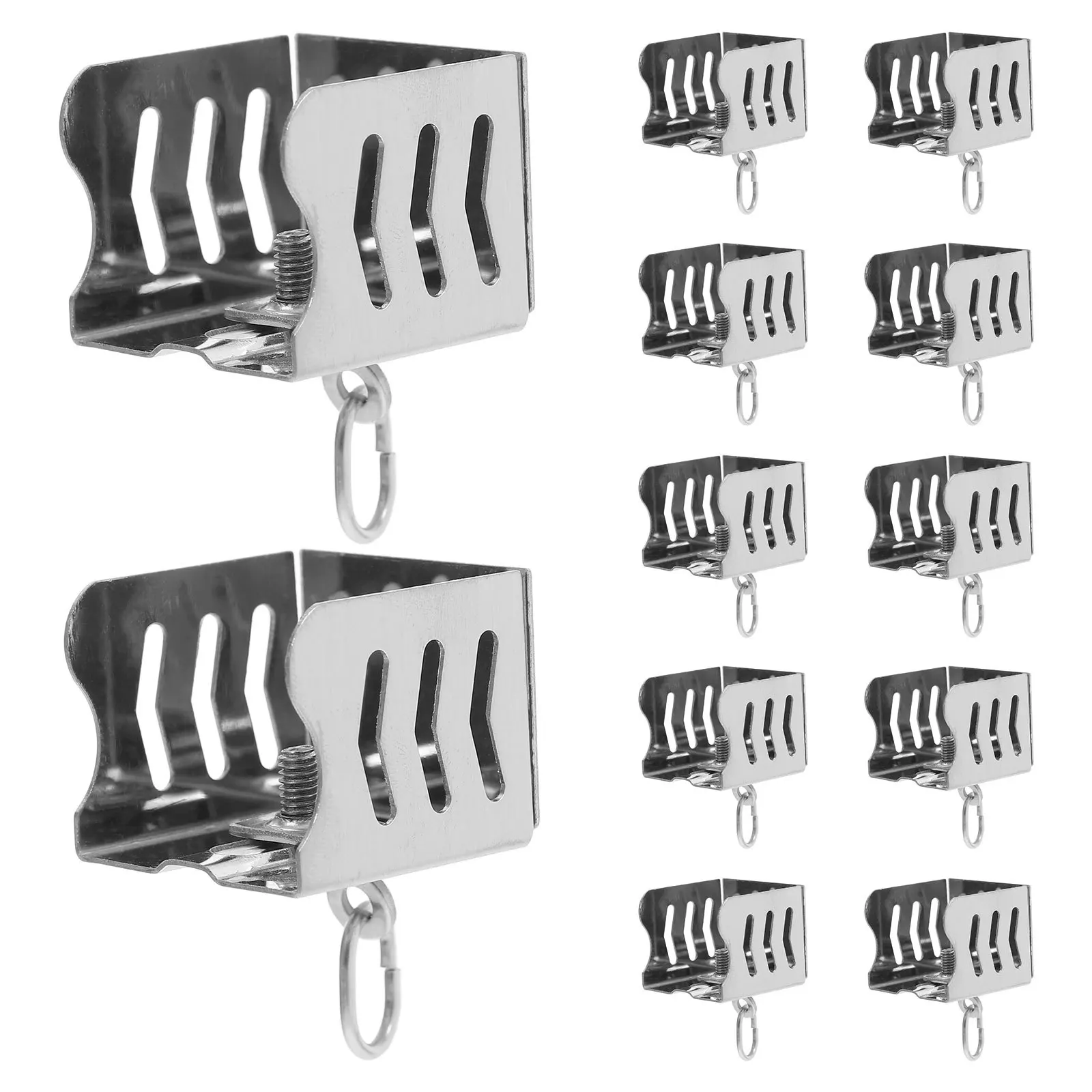 

12Pcs Stainless Steel Curtain Track End Caps Ceiling Mount Curtain Rod End Stops for Window Drapes Room Dividers