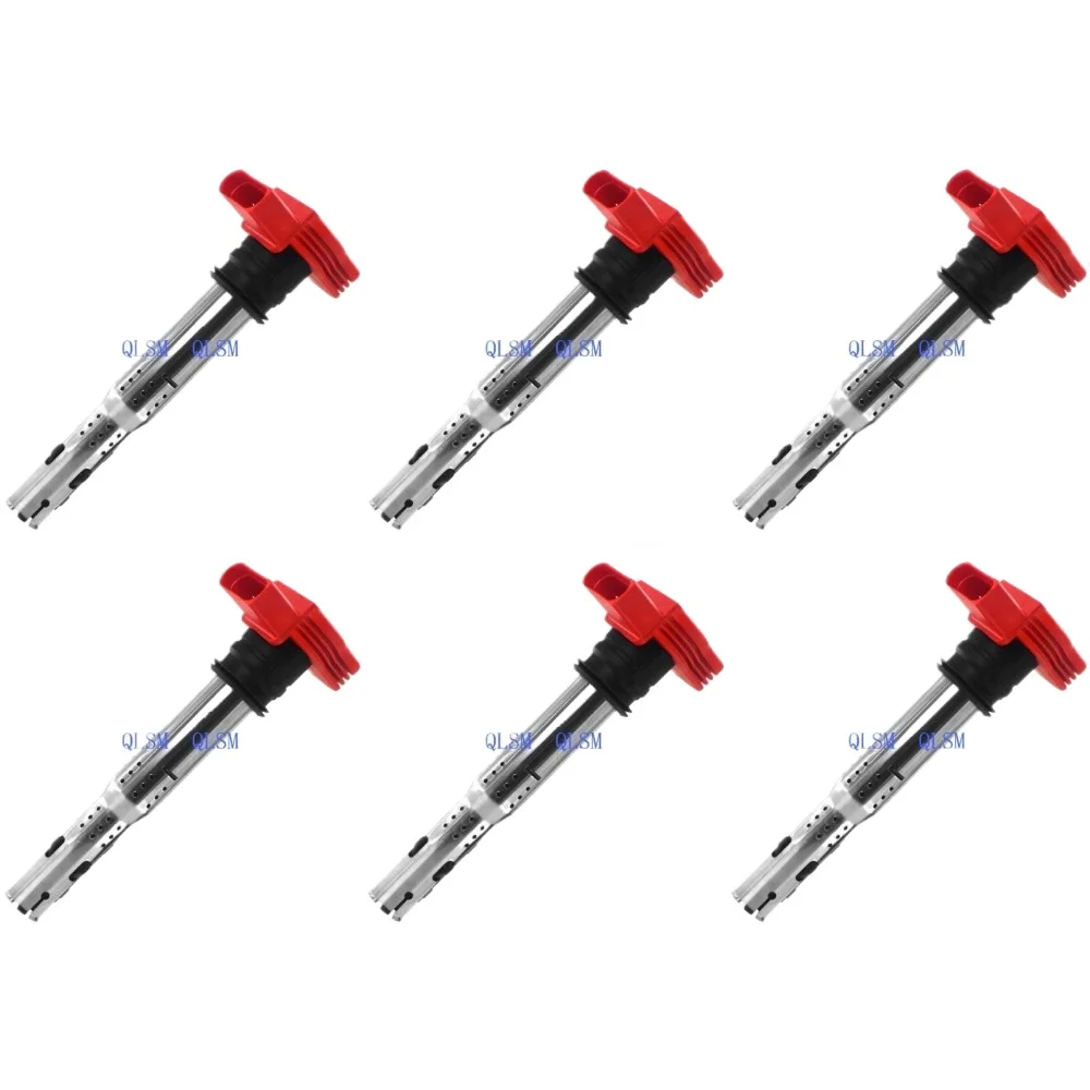 6X Ignition Coil 0221604800 06E905115E 06D905115G 06D905115A 06E905115F 06E905115C For Audi A3 A4 A5 A6 Q3 Q5 Allroad TT 2.0T L4