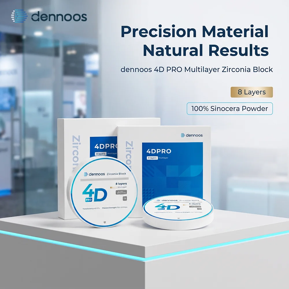 8-Lagen Dental-Labor-Zirkonoxid-Block 4D PRO Mehrschichtiger Block für CAD/CAM-Labormaterialien, offenes System, 43%-57%, 700-1200Mpa Scheibe – Detail 6