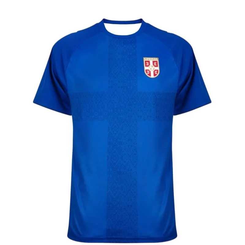 2026 New Serbia Home and Away Jersey Men's Breathable Short Sleeved Suitable for Daily Wear By Adults/children Family Matching