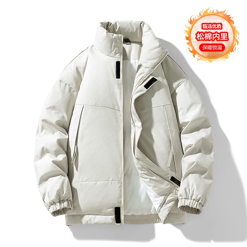 

2025 winter hot selling men's high-quality fashionable casual cotton clothing, simple and versatile stand up collar cotton jacke