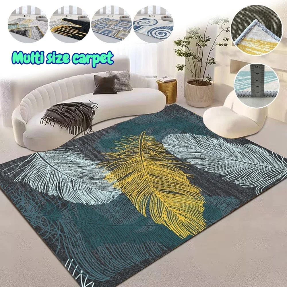 

1PC Modern Advanced Simple Non-slip Living Room Carpet Sofa Tea Table Carpet Short Hair Cushion Bedroom Floor Mat Dirt Resistant