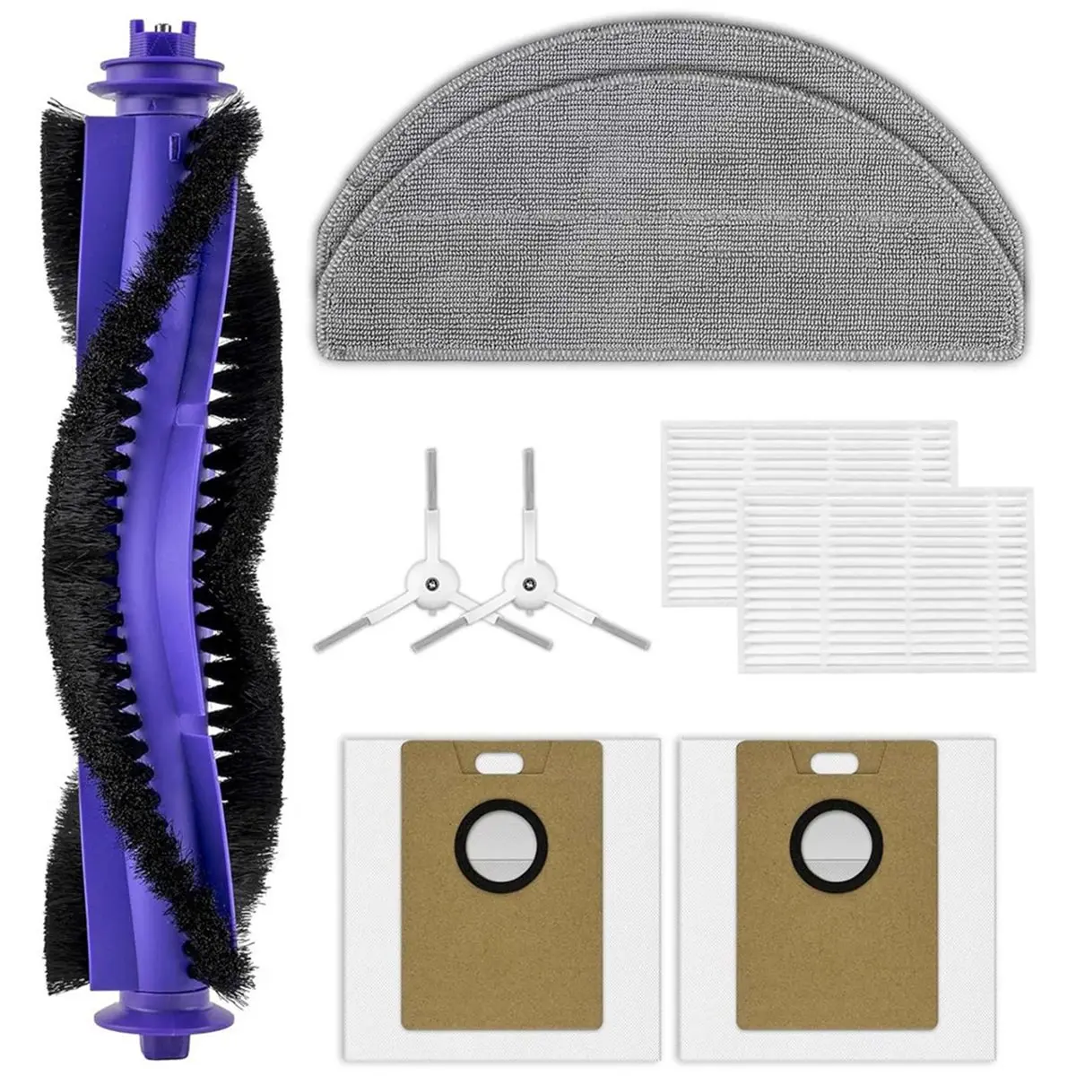 T968C◐◆◀♥9PCS Accessories Kit for Freo S Robot Vacuum Cleaner Parts Roller Brush Side Brush Mops Pad Hepa Filters Dust Bag 【Buy 