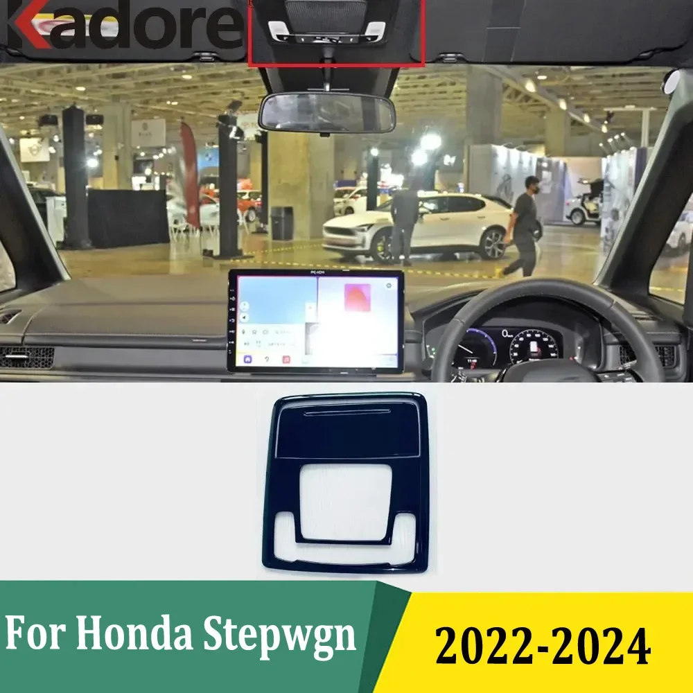 

For Honda Stepwgn 2022 2023 2024 Black Roof Front Rear Reading Light Covers Car Stickers Trim Interior Auto Accessories