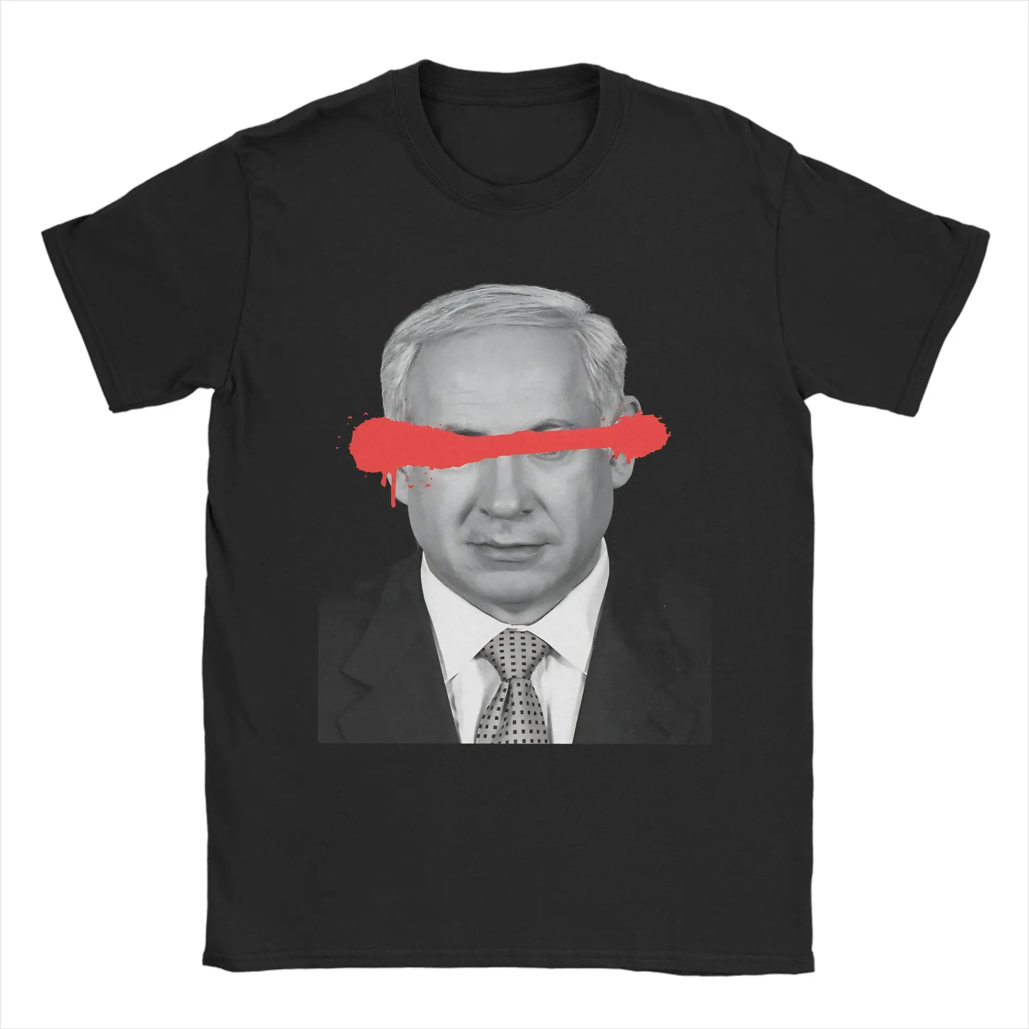Vintage T-Shirt Benjamin Netanyahu Red Graffiti Cotton T Shirts Tee Shirt for Men's Beach Y2K Casual Short Sleeve Top Tees