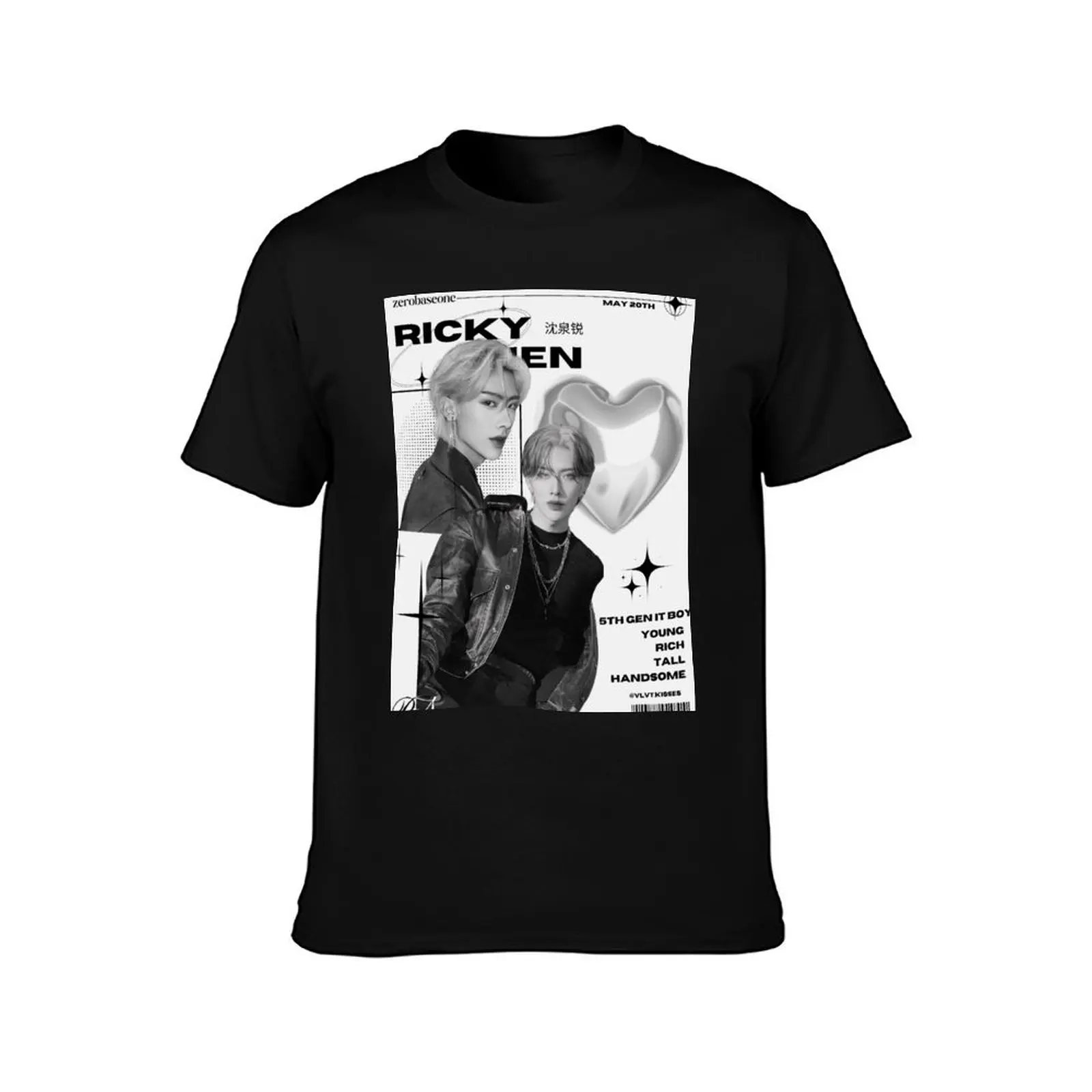 zerobaseone Ricky heartthrob concept T-Shirt Minimalist Plain Crew Neck T-Shirt
