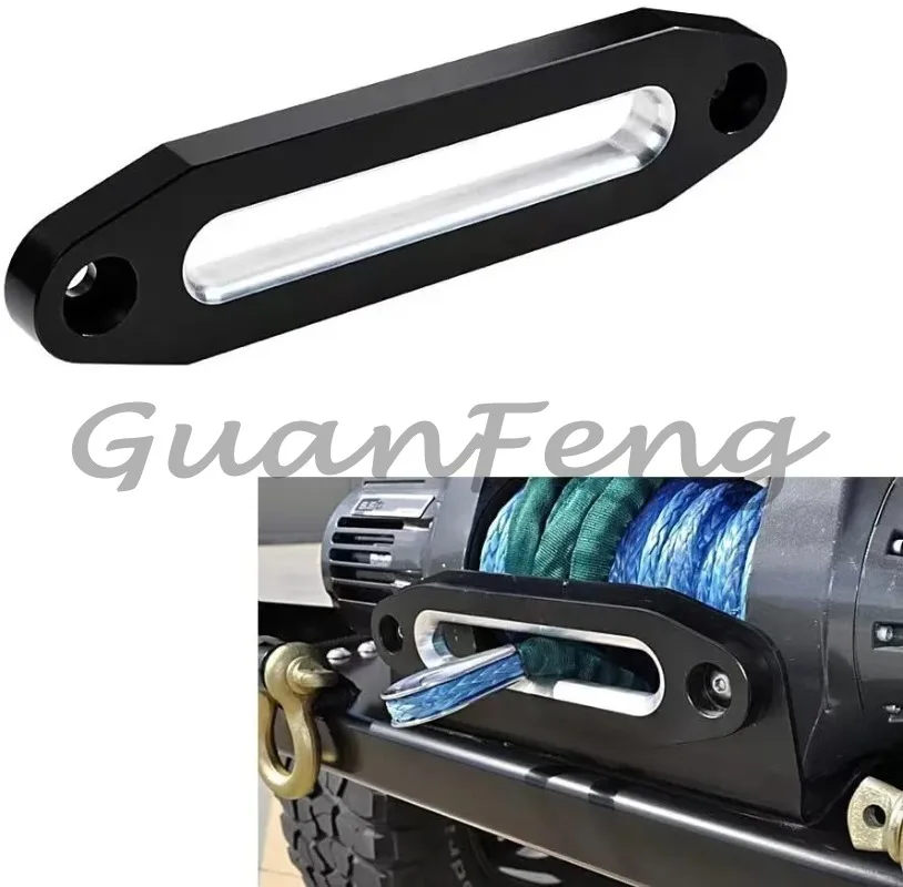 Universal 4WD Off-Road Winch Anchor Chain Guide, 12000LBS Aluminum Alloy Cable Guide for Vehicles, Restoration and Retrofit