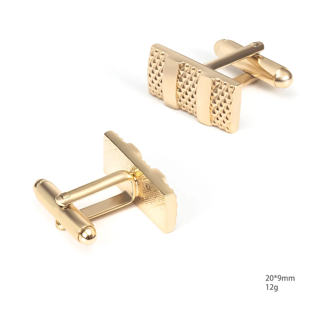 Golden Diamond Patterned Cufflinks and Tie Clip Set Gold Plaid Cufflink Tie Business Formal French Shirt Accessories Decoration