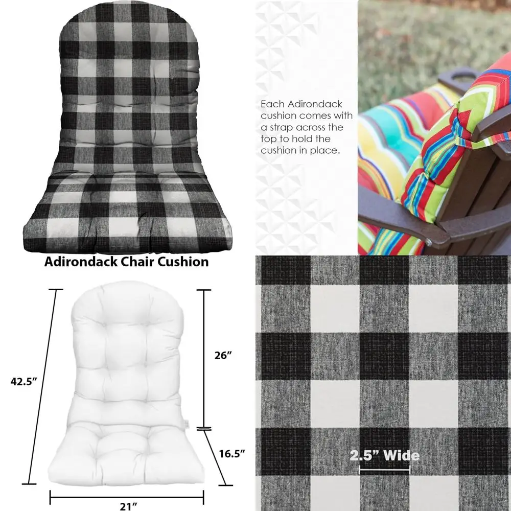 

weatherproof outdoor adirondack chair cushion, 42.5" x 21", durable spun fabric, fade-resistant
