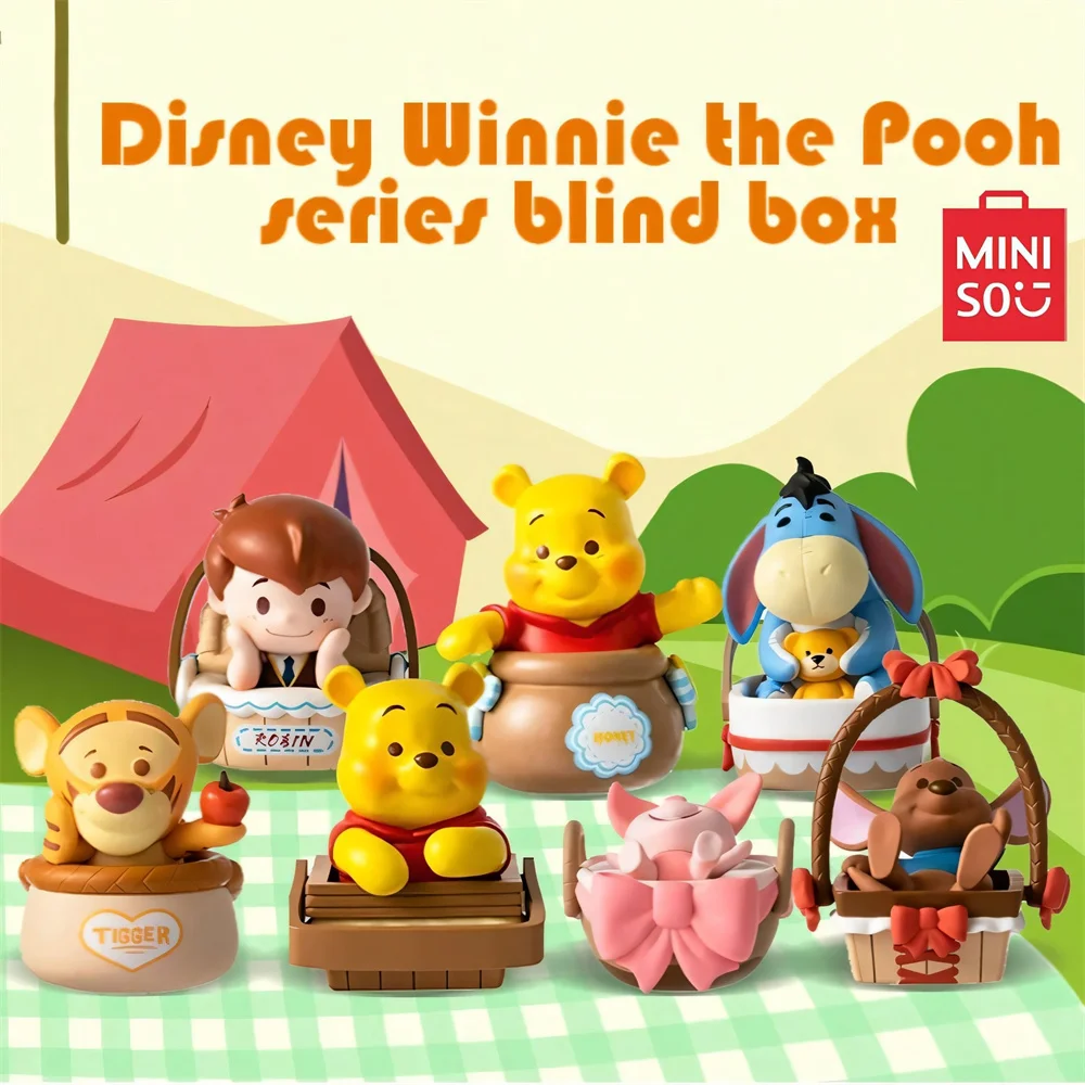 

Miniso Disney Winnie The Pooh Mystery Box Winnie Tigger Eeyore Пятачок Сова Фигурка Украшение рабочего стола Подарок на день рождения Случайный