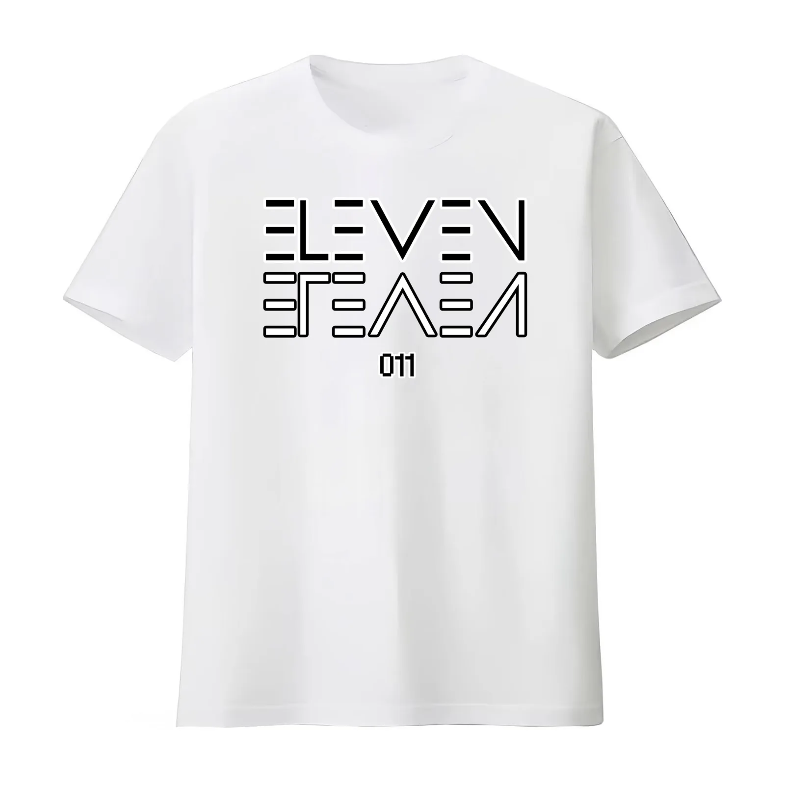 Eleven Upside Down T-Shirt Summer Casual Cotton Tee Oversized Streetwear Tops Vintage Graphic Print Loose Fit Short Sleeve