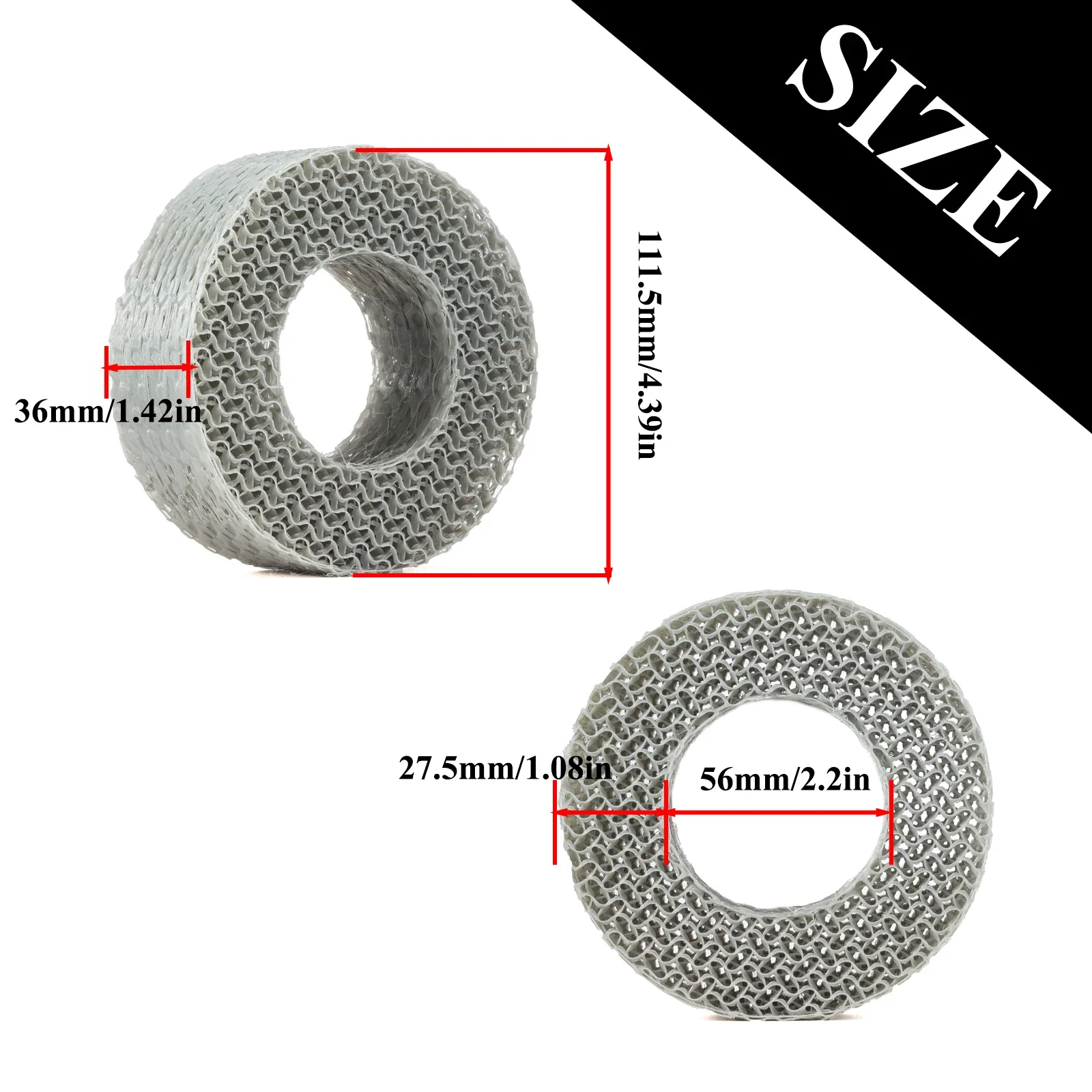 SuperSoft 1.9' Tires Insert 3D Printing TPU Tire Filler Waterproof Fit 118-122mm Wheel Tires 1/10RC Crawler TRX4 SCX10 Capra H10