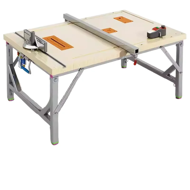 Woodworking workbench Multifunctional sliding table flip saw Portable table saw Small lifting table Folding saw frame