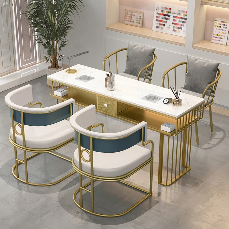 #Modern Minimalist Nail Tables Manicure Shop Table Set Japanese Light Luxury Single Double Professional Manicure Table