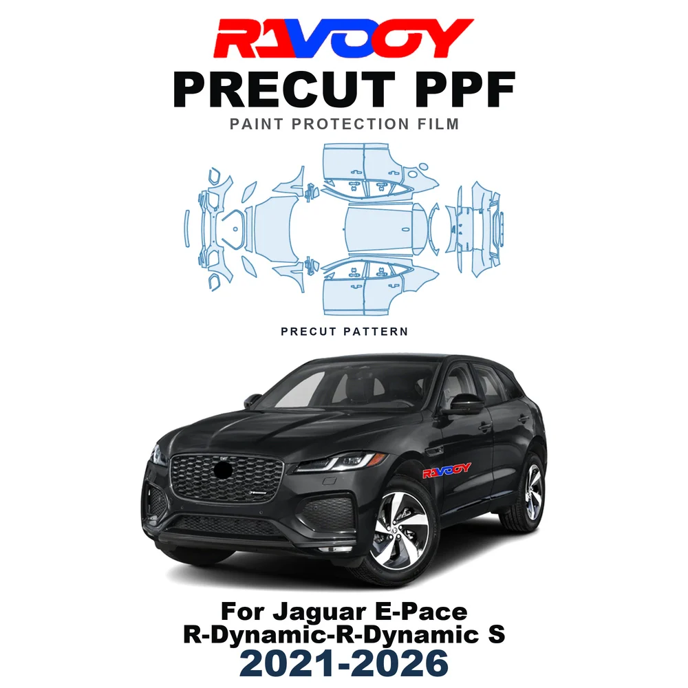 Precut PPF For Jaguar E-Pace R-Dynamic-R-Dynamic S 2021-2026 8.5mil TPU Paint Protection Film Hood Bonnet Bumper Headlight Roof