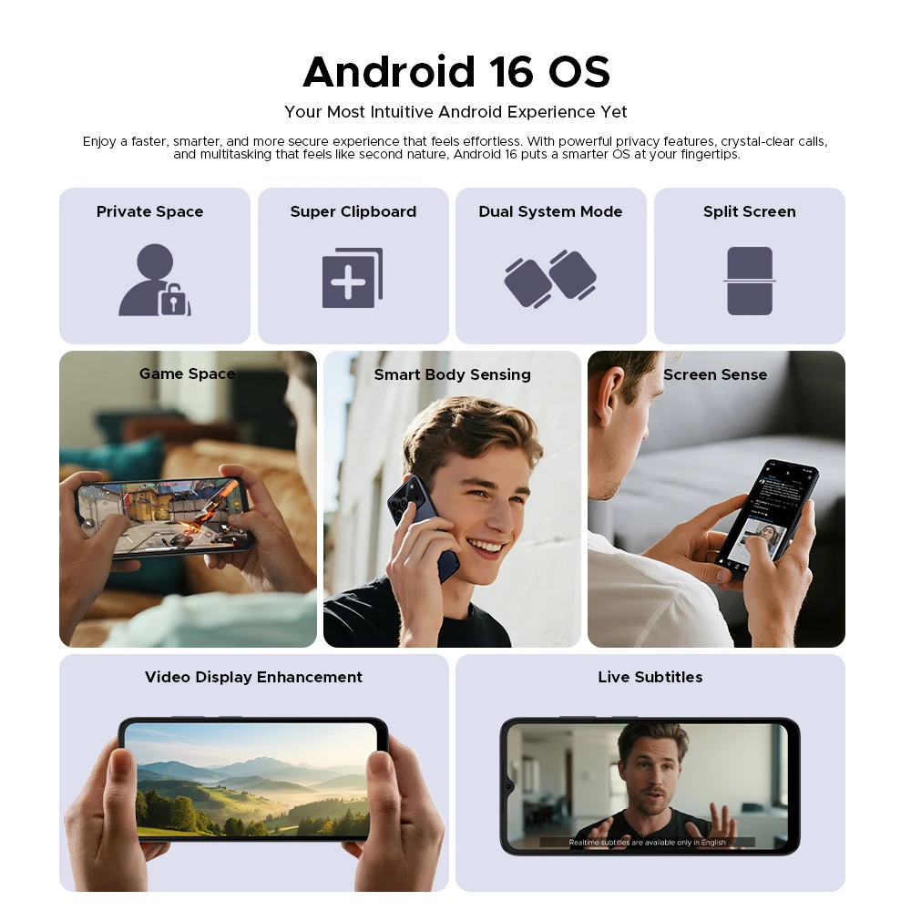 Global Version DOOGEE Note56 Plus Android 16 Smartphone 48GB+256GB 6150mAh Large Battery 6.56'' 90Hz Display 50MP Camera NFC