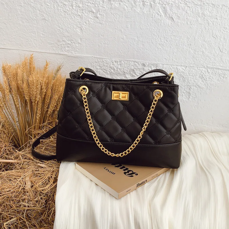 

Женская стеганая сумка через плечо с ремешком-цепочкой, многосторонняя сумка через плечо из натуральной кожи, роскошная рабочая сумка для офиса и поездок на работу