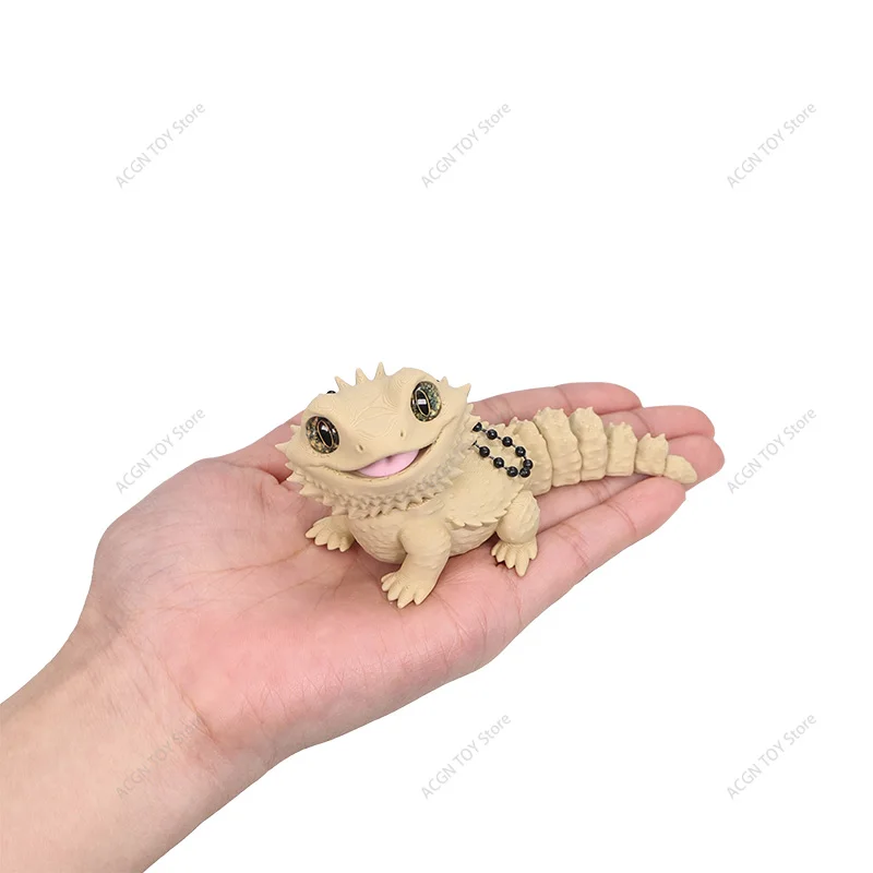 3D-Gedruckte Niedliche Tierfigur Bartagamen Mini-Reptilien-Deko Desktop-Display-Statue Geschenk – Detail 7