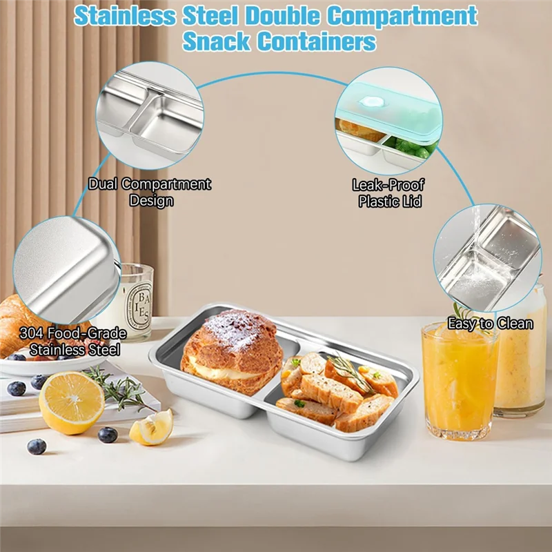 

【24 Hours Sale】Reusable Snack Container Stainless Steel Meal Prep Containers Travel &Outdoor Camping Food Storage