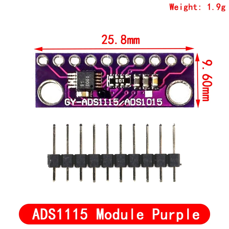 ADS1115 16 Bit I2C Module Precision ADC 4 Channel Development Board Pro Gain Amplifier 2.0V to 5.5V for Arduino RP