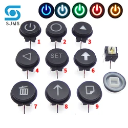 8*8*10.5mm DIP-6P 8x8 With Light LED Tactile Micro Push Button Momentary Switch + C23 Can transmit light Round button Switch Cap