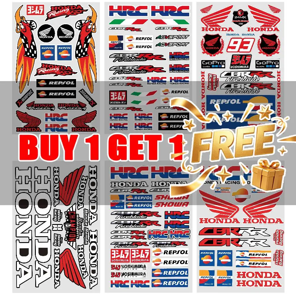 FOR HONDA HRC Waterproof Reflective Scratch Cover Sticker Universal Decor Decal For Car Motorcycle Helmet Refrigerator
