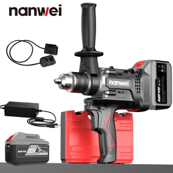 NANWEI 16MM Brushless Cordless 21V Powerful Electric Screwdriver 220NM Industrial Grade Drill Ice Fishing DIY Power Drill Tools