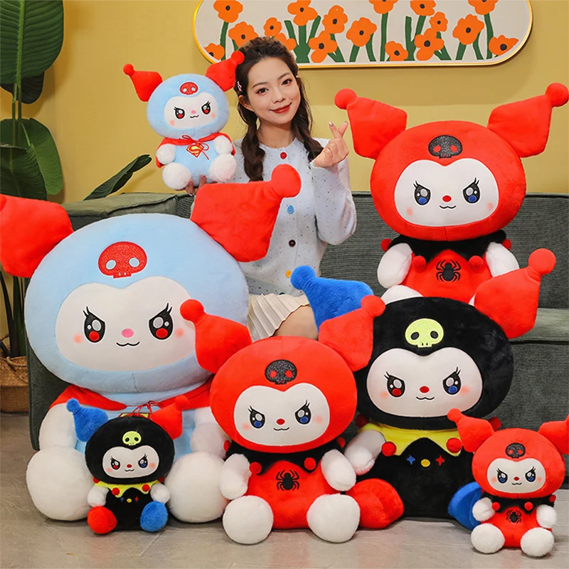 

Новая плюшевая игрушка Kawaii Marvel Kuromi с героями мультфильмов Sanrio, мягкая кукла, декор для комнаты для детей, подарок на день рождения, Рождество, милая мягкая подушка