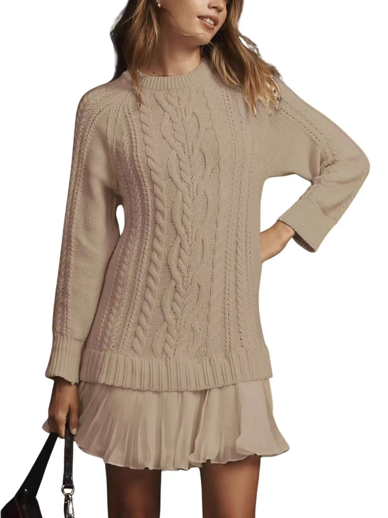 

Женский длинный свитер из тонкого вельвета с узором «витой тесто», для повседневной носки, зимний, стандартный крой