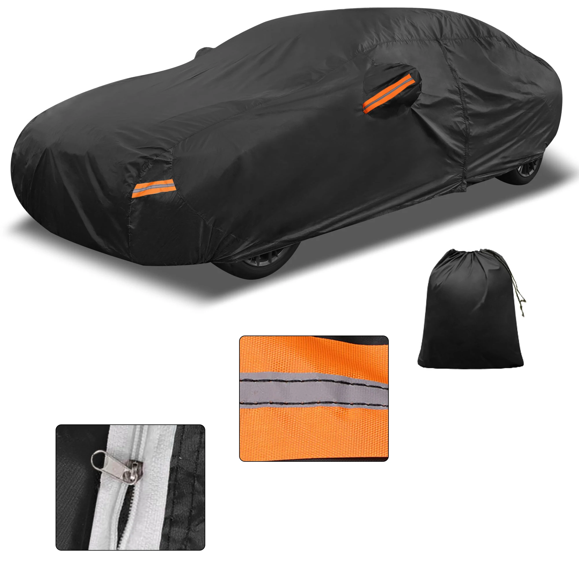 

Автомобильный чехол Motoforti, уличный водонепроницаемый чехол от солнца и дождя, защита от града с левой боковой молнией двери 210D-PU для Kia Rio Sedan