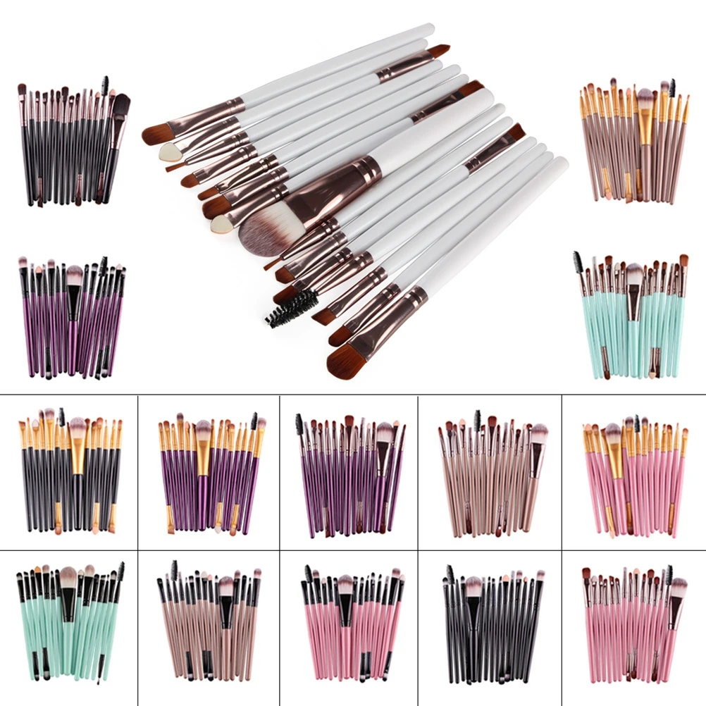 

15Pcs Cosmetics Brush Set Premium Makeup Brushes for Women Smooth Blending Powder Blush Foundation Tools Ideal Gift for Her
